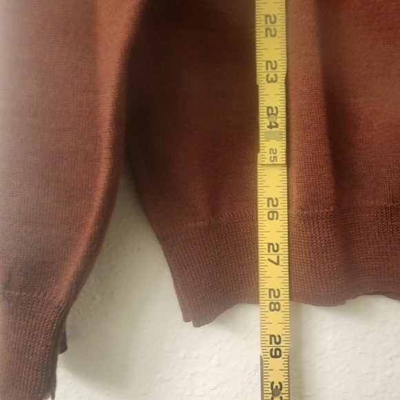 Pronto Uomo Brown 100% Extra Fine Merino Wool Sweater Mens Large - Picture 9 of 9